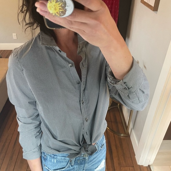 Women’s halogen cotton blend fitted button up size medium - Picture 2 of 8